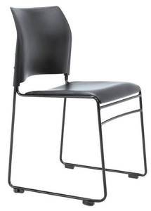 Assembly Hall Furniture: Buro Maxim Sled Base Chair with Black Frame