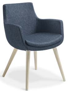 Ferne Visitor Chair with Timber Legs - 2 Colour Options