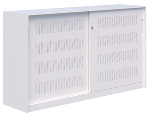 Clearance Sale: Fortis Lockable Sliding Door Steel Cabinet - 2 Colours - 2 Heights