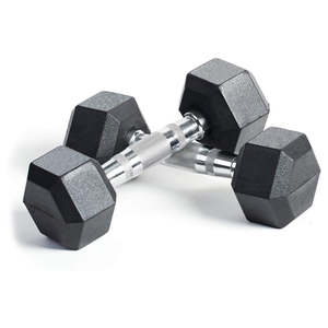 Frontpage: Rubber Encased Hex Dumbbell Hand Weight 2 X 10kg