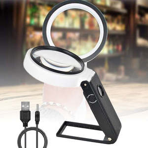 10 to 25x Illuminated Folding Magnifier with Light Reading Inspection Tool