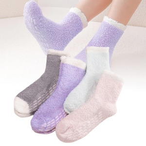 4 Pairs Non-Slip Grip Socks for Women