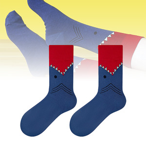 Men's Blue Shark Novelty Socks - 2 Pairs