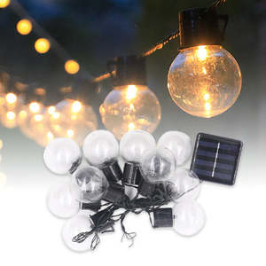 Home Living Home Appliances Outdoor Lighting: Retro Solar LED Garden String Lights with Festoon Bulbs