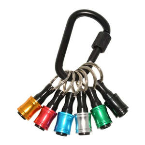 Hex Shank Bit Holders with Carabiner Keychain