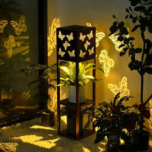 Home Living Home Decor Indoor Pots Planters: Butterfly Solar Light Flower Plant Stand