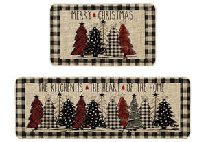 Home Living Home Decor Rugs: Christmas Non-Slip Kitchen Floor Mats - 2 Set