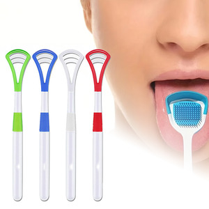 Beauty Health Bath Body Oral Care: Silicone Tongue Scrapers (Random Colors) - 4 Pcs