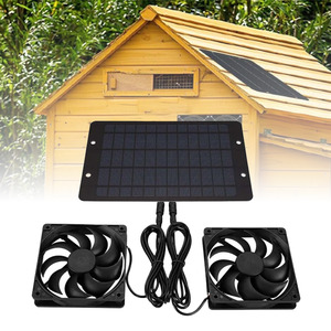 Home Living Home Appliances Fans: 10W 12V Solar Panel Exhaust Fans for Pets