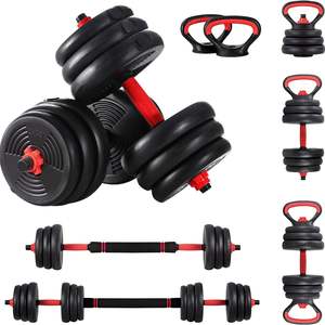 Fitness Dumbbells: 4 in 1 Adjustable Dumbbell Barbell Kettlebell Set