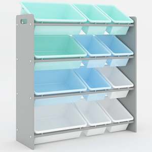 Kids toy Storage organizer with 12 plastic bins