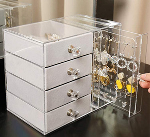 Health Beauty: Earring & Jewellery Organiser - 4 Drawers