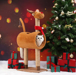 Pets: Cat Tree Tunnel Play Tree House Deer