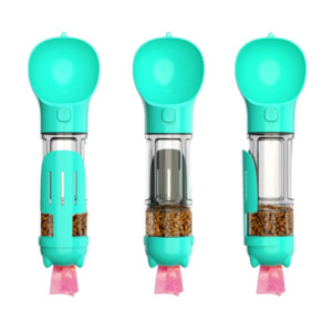 Portable Dog Travel Water Dispenser With Food Container 300 Ml
