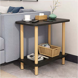 Frontpage: 2 Tier Rectangle Wooden Side Table Black