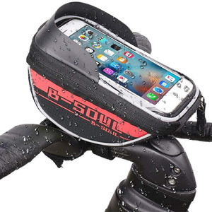 Sports Outdoors: Bike Handlebar Phone Holder Bag Red