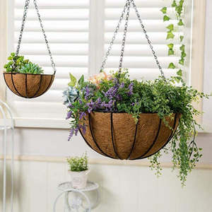 25cm Metal Hanging Planter Basket 2 Pack