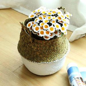 Woven Seagrass Flower Baskets Garden Flower Pot L Foldable And Save Space