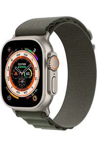 Frontpage: Alpine Woven Band for Apple Watch 42/44/45/49mm, Green - Breathable, Sweat-proof Nylon Strap with Stainless Steel G-hook - Fits 5.11-8.3 Wrists - Ideal for Outdoor Sports