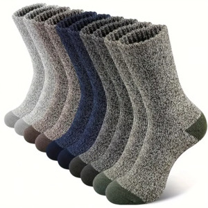 Products: 5 Pairs Men's Merino Wool Hiking Socks – Thick Warm Winter Crew Socks