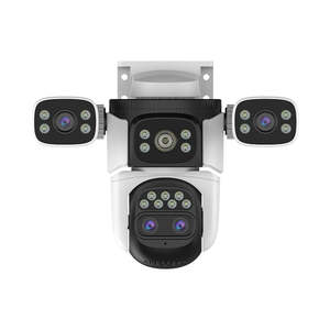 4-Lens WiFi Security Camera with PTZ Zoom, Human Detection & Night Vision