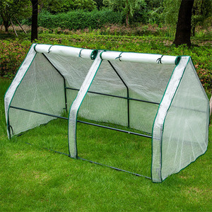Mini Garden Greenhouse with Roll Up Curtains - 180cm