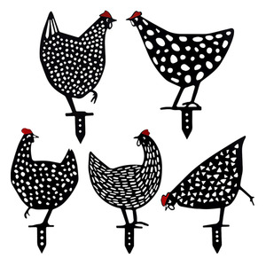 Garden: Chicken Garden Decoration - 5 Pack
