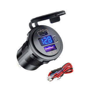 30: PD Type C USB Car Charger and QC 3.0 Charger 12V Power Outlet Socket ON/Off