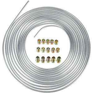 25Ft Roll Coil 3/16''OD Steel Zinc Brake Line Fuel Tubing Pipe Kit &am&hellip;