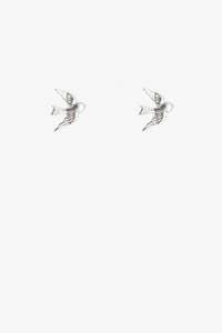 Jewellery: Antler Swallow Earring - Silver or Gold