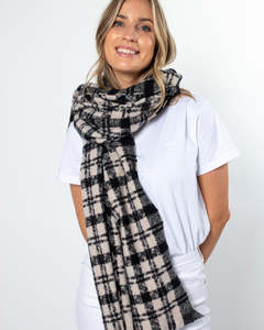 Stella Gemma: Stella + Gemma Scarf - Criss Cross Black & White