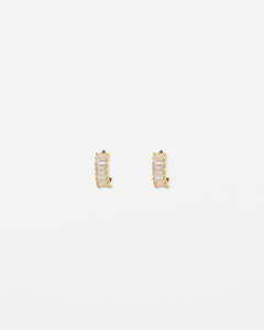 Stella Gemma Accessories: Stella + Gemma Earrings - Silver Crystal Huggies