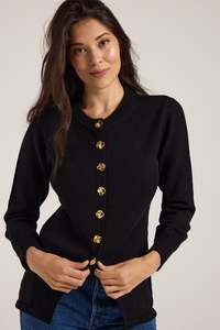 Fitted Rachael Cardigan - Black