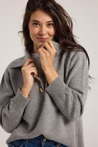 Sailor Collar Georgie Sweater - Grey Arquerite