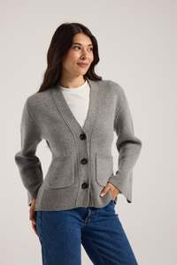 Wide Sleeve Julia Cardigan - Grey Arquerite