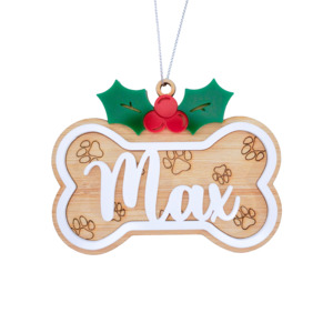 Mistletoe Pet’s Name Ornament