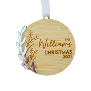 Christmas Shop1: Floral Family Name Bauble