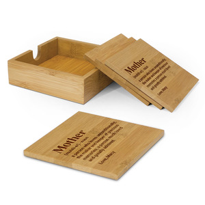 Mother: Definition Bamboo Coaster Set with Holder