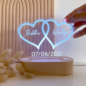Two Hearts Night Light