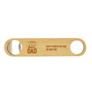 “Cheers to the Best Dad” Rubberwood Bottle Opener