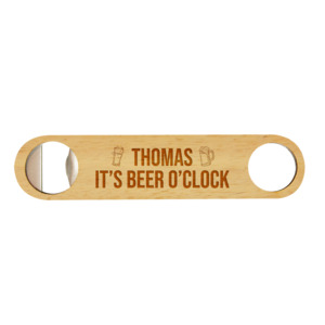 Beer O’Clock Rubberwood Bottle Opener