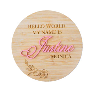 Leaf Stem Hello World Plaque