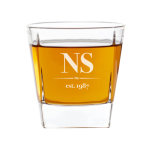Gifts For Him: Initials Year Est. Engraved Whiskey Glass