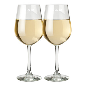 Gifts For Couples: Initials Engraved Mahana Wine Glass