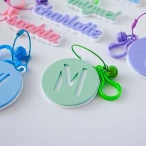 Pastel Pop Initial Bag Tags