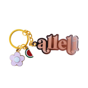 Gifts For New Parents: Classic Name Keychain with Charms
