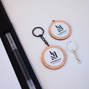 Classic Two-Tone Round Logo Keychain