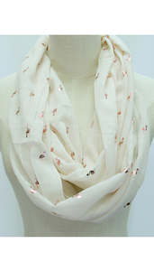 Sale Time: Cream Flamingoes Snood
