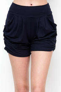 Harem Shorts: Lean Black Harem Shorts