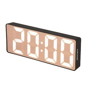 Karlsson - Copper Mirror Slim LED Alarm Clock - Black